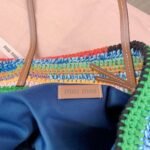 miumiu rainbow woven bag pure handmade advanced version 40x34x16cm - Image 3