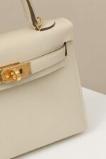 Hermes Kelly bag cream gold mouth advanced version 1:1 official website 19x12x6cm - Image 7