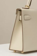 Hermes Kelly bag cream gold mouth advanced version 1:1 official website 19x12x6cm - Image 6
