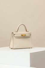 Hermes Kelly bag cream gold mouth advanced version 1:1 official website 19x12x6cm - Image 4