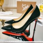 Christian Louboutin Spring and Summer High Heels Patent Leather + Cowhide Material Premium Version Heel Height 8cm-10cm - Image 10