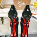 Christian Louboutin Spring and Summer High Heels Patent Leather + Cowhide Material Premium Version Heel Height 8cm-10cm - Image 5
