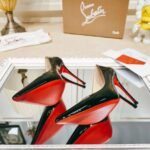Christian Louboutin Spring and Summer High Heels Patent Leather + Cowhide Material Premium Version Heel Height 8cm-10cm - Image 4