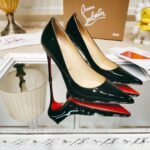Christian Louboutin Spring and Summer High Heels Patent Leather + Cowhide Material Premium Version Heel Height 8cm-10cm - Image 3