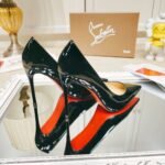 Christian Louboutin Spring and Summer High Heels Patent Leather + Cowhide Material Premium Version Heel Height 8cm-10cm - Image 2