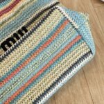 MIUMIU new straw bag striped stitching - Image 8