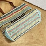 MIUMIU new straw bag striped stitching - Image 7