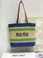 MIUMIU new straw bag striped stitching - Image 5