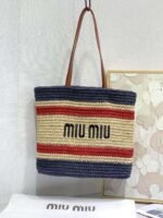 MIUMIU new straw bag striped stitching - Image 4
