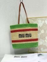 MIUMIU new straw bag striped stitching - Image 3