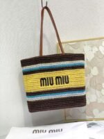 MIUMIU new straw bag striped stitching - Image 2