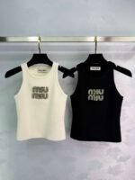 miumiu new style heavy diamond knitted vest - Image 10