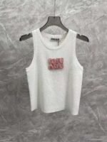 miumiu new style heavy diamond knitted vest - Image 8