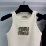 miumiu new style heavy diamond knitted vest - Image 4