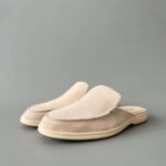Loro Piana men’s round toe low-top half-slippers high-quality