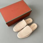 Loro Piana men’s round toe low-top half-slippers high-quality - Image 2