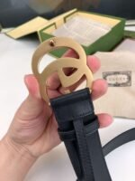 GUCCI men’s belt genuine leather material high-end version width 4cm - Image 5