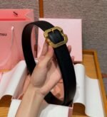 miumiu belt premium version genuine leather material width 3.5mm - Image 2
