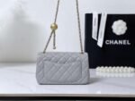 Chanel new small golden ball mini light gray bag top quality1：1 size 13x20x7cm - Image 9