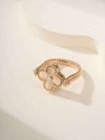 Van Cleef & Arpels double-sided rotatable ring, rose gold carnelian model, gold blue chalcedony model（5-8） - Image 6