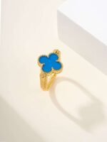 Van Cleef & Arpels double-sided rotatable ring, rose gold carnelian model, gold blue chalcedony model（5-8） - Image 5