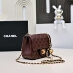 Chanel new reddish-brown small golden ball bag high-end version - Image 9