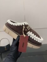 MOU New autumn and winter Jinkou thick-soled wool slippers with wool lining - Image 4