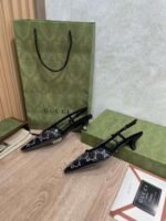 GUCCI crystal lace mesh high heels 4.5cm high - Image 6