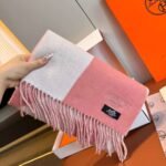 Hermes high-quality women’s color-blocked scarf 180*30cm - Image 13