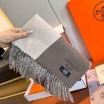 Hermes high-quality women’s color-blocked scarf 180*30cm - Image 12