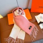 Hermes high-quality women’s color-blocked scarf 180*30cm - Image 3
