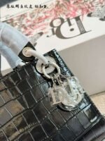 Dior handbag with crocodile leather texture - Image 9
