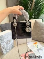 Dior handbag with crocodile leather texture - Image 7