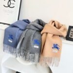 Burberry cashmere scarf, premium version, size 32x180cm - Image 11