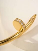 Cartier Nail Bracelet, chunky version with diamonds set at both ends, high-end version. - Image 5