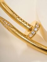 Cartier Nail Bracelet, chunky version with diamonds set at both ends, high-end version. - Image 3