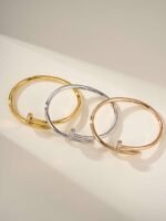 Cartier Nail Bracelet, chunky version with diamonds set at both ends, high-end version.