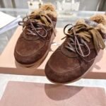 miumiu&New Balance New autumn/winter fleece-lined sneakers The lining is made of wool. - Image 10