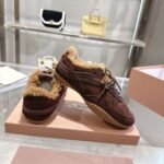 miumiu&New Balance New autumn/winter fleece-lined sneakers The lining is made of wool. - Image 8