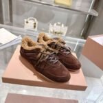 miumiu&New Balance New autumn/winter fleece-lined sneakers The lining is made of wool. - Image 7