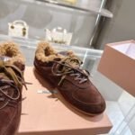 miumiu&New Balance New autumn/winter fleece-lined sneakers The lining is made of wool. - Image 6