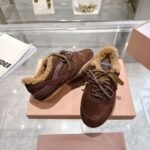 miumiu&New Balance New autumn/winter fleece-lined sneakers The lining is made of wool. - Image 5