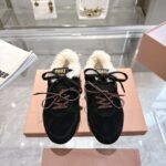 miumiu&New Balance New autumn/winter fleece-lined sneakers The lining is made of wool. - Image 3