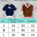 miumiu Early Spring Series Two-piece Contrast Color Knitted Short Sleeve - Image 3